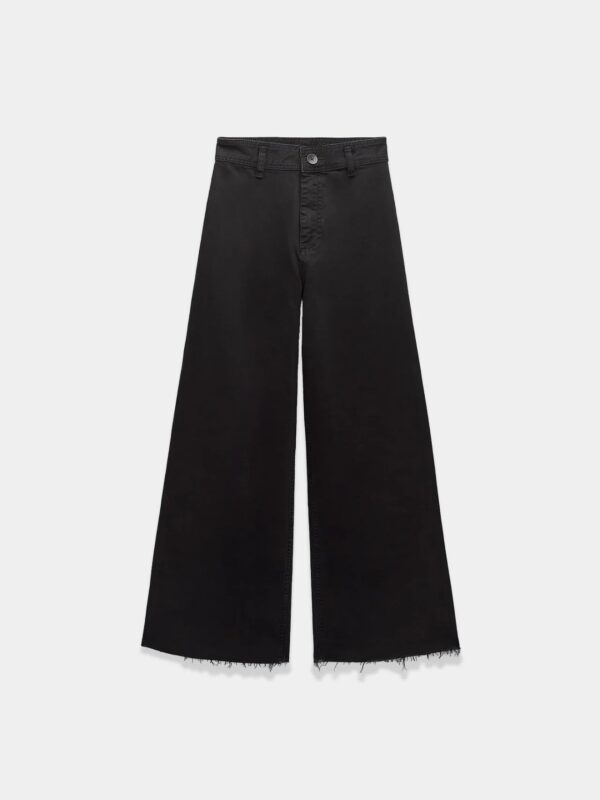 Black High-Waist Jeans with Wide Legs