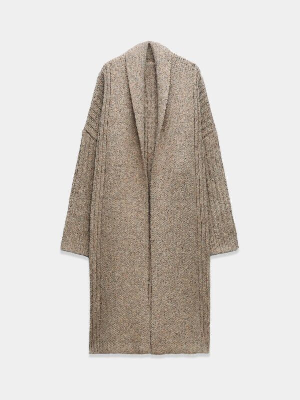 Ribbed Elegance Knit Coat